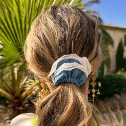 NEVER FULLY DRESSED Denim Scrunchie With Frill