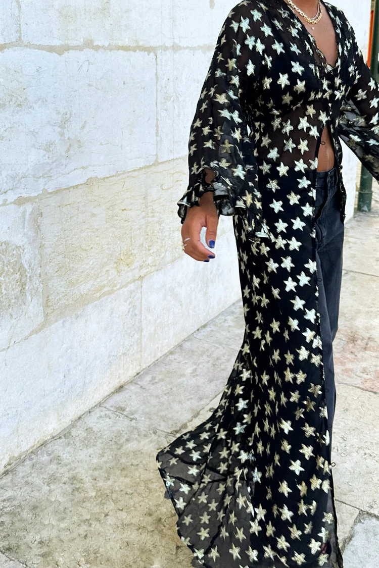 Black Star Jacquard Isabella Dress - Image 6