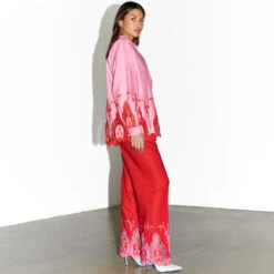 NEVER FULLY DRESSED Red And Pink Arden Trouser